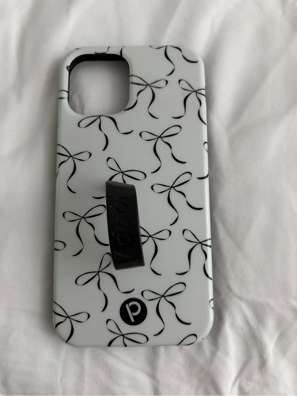Loopy Case White Phone Case with Black Bow Pattern iPhone 12